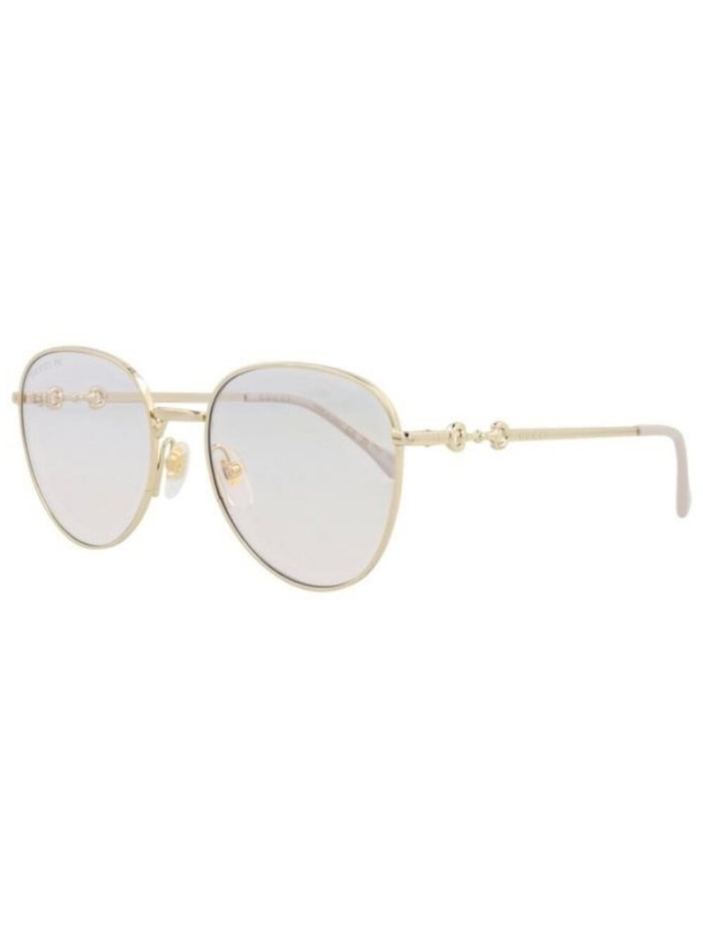 New Gucci Womens Round/Oval Gold Gold Transparent Fashion Designer Eyeglasses